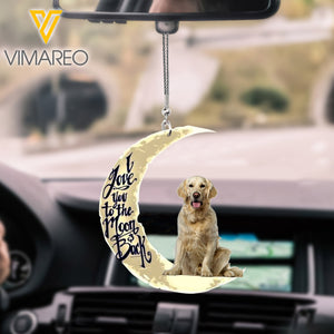 i love you to the moon and back golden retriever Car Hanging Ornament
