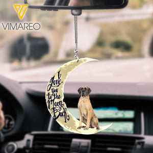 I love you to the moon and back Great dane Car Hanging Ornament