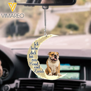 ich liebe dich bis zum Mond und zurück Bulldog Car Hanging Ornament