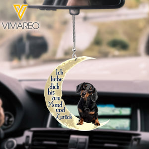 ich liebe dich bis zum Mond und zurück Dachshund Car Hanging Ornament