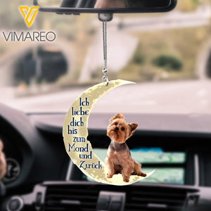 ich liebe dich bis zum Mond und zurück yorkshire terrier Car Hanging Ornament