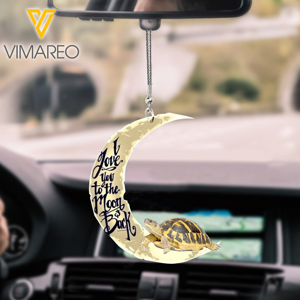 I love you to the moon and back Turtle Car Hanging Ornament