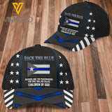 Puerto Rico Police-Back the Blue Peaked cap 3D VMQA