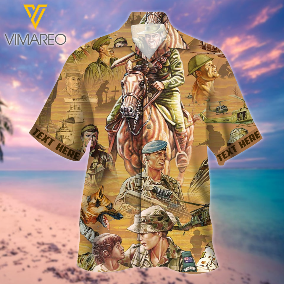 Australian soldier combat art 3d Printed Hawaii Shirt