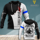 Christian Blue Soldier personalized HOODIE 3D PRINTED