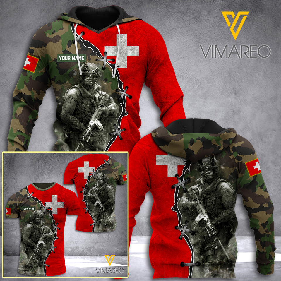 Swiss Camo Flag 3D Printed Shirt HAF