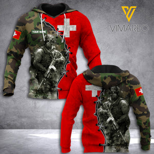 Swiss Camo Flag 3D Printed Shirt HAF
