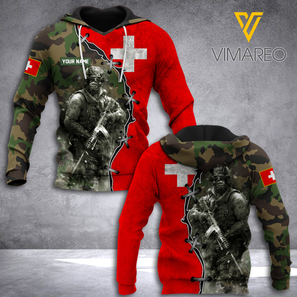 Swiss Camo Flag 3D Printed Shirt HAF
