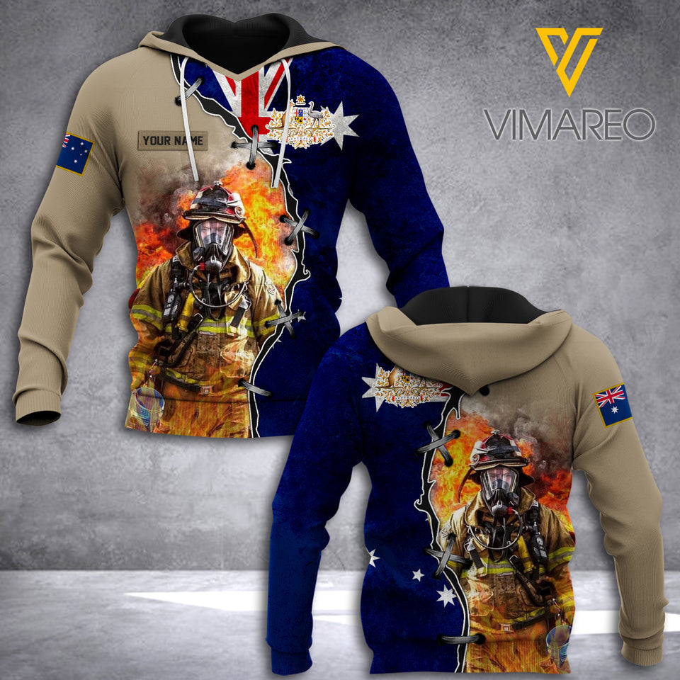 Australia Firefighter Customized 3D Printed Shirt RME