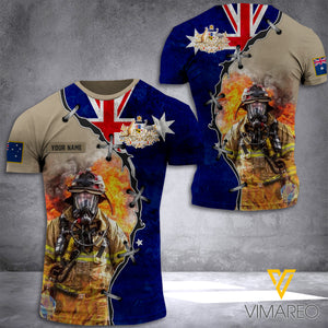 Australia Firefighter Customized 3D Printed Shirt RME