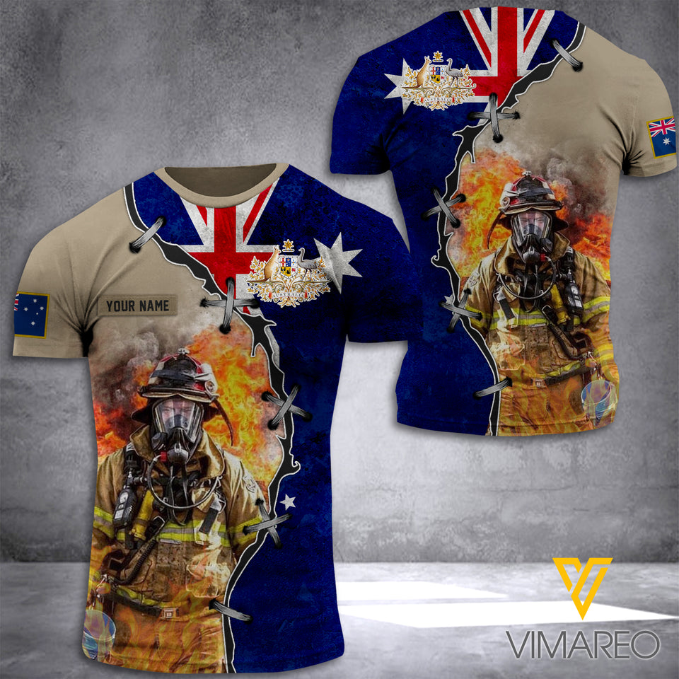 Australia Firefighter Customized 3D Printed Shirt RME