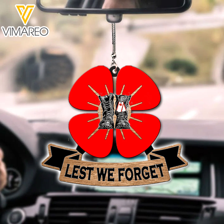 CANADA BOOTS LEST WE FORGET CAR HANGING ORNAMENT QTTQ0403