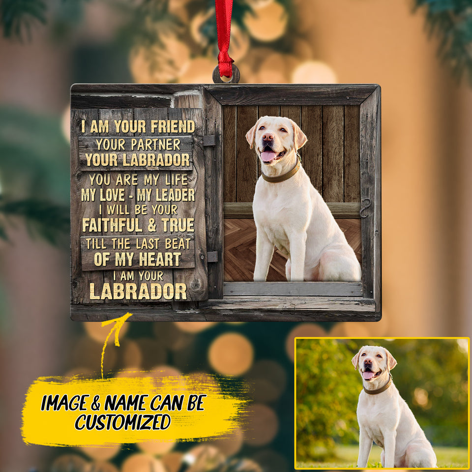 Personalized Image Labrador Retriever Dog Christmas Wood Ornament Printed QTDT2610