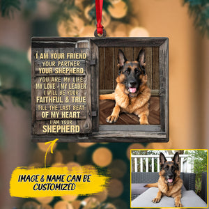 Personalized Image German Shepherd Dog Christmas Wood Ornament Printed QTDT2610