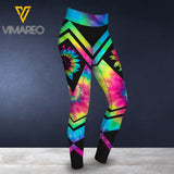 April Girl-Sunflower tie dye Criss-Cross Open Back Camisole Tank Top Legging