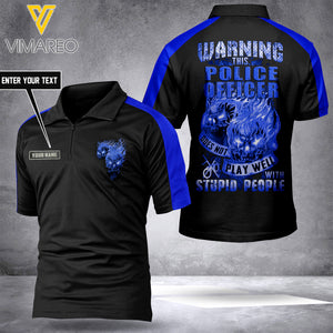 Police officer personalized ZIP POLO SHIRT 3D PRINTED