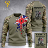 British army veterans-in memory TSHIRT/Hoodiel/Sweater 3D PRINTED T12