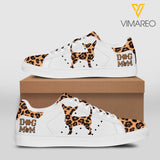 Chihuahua mom leopard 3D low top shoes QTHQ1703