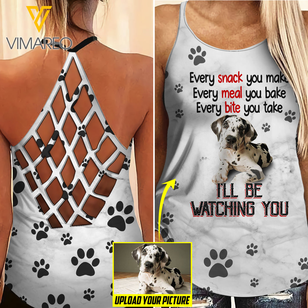 Great dane Dog mom personalized CRISS-CROSS OPEN BACK CAMISOLE TANK TOP