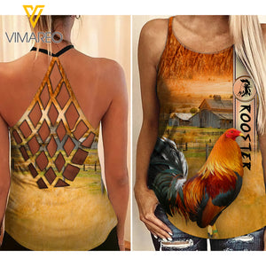 Rooster Farm Criss-Cross Open Back Camisole Tank Top