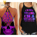 May girl-i'm not yelling Criss-Cross Open Back Camisole Tank Top