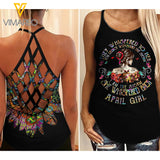April girl Criss-Cross Open Back Camisole Tank Top Legging WHIS