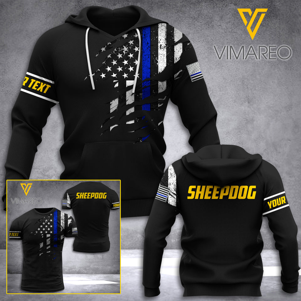 SheepDog Soldier Customized 3D Printed Shirt GLD