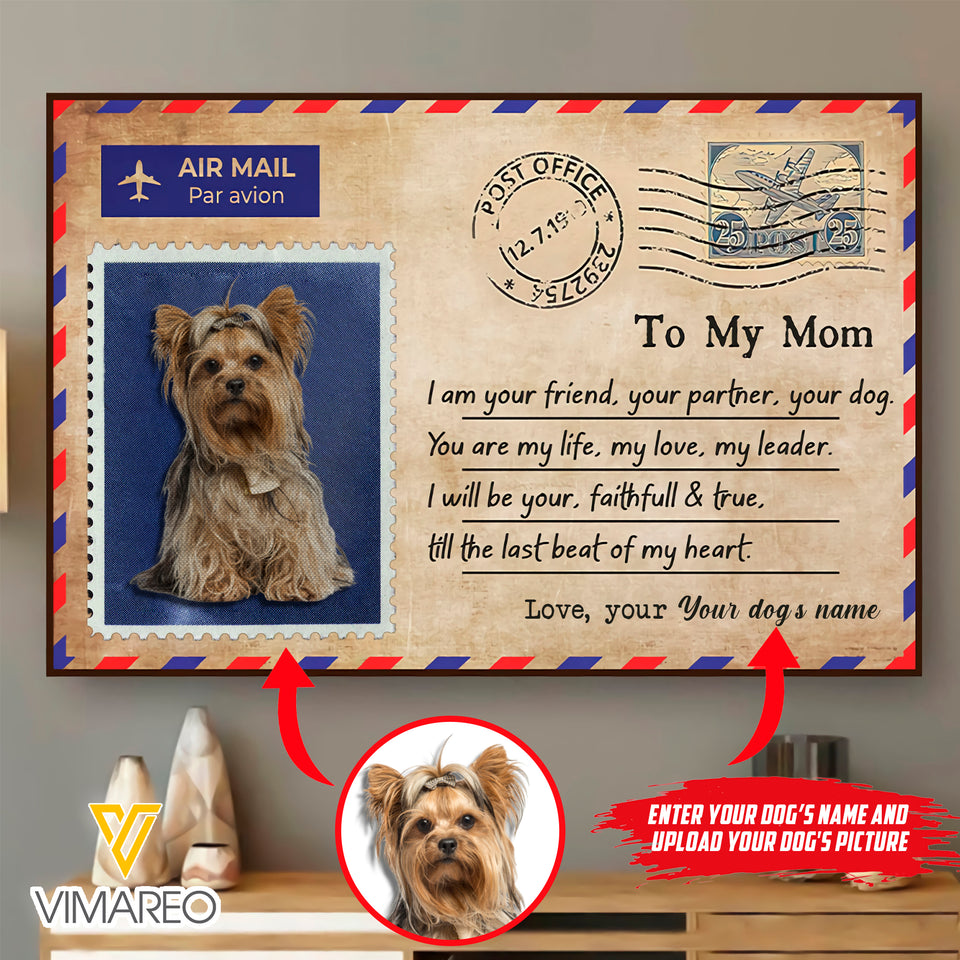 Letter from your dog Personalized CANVAS