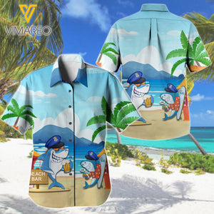 Police Shark 3d Printed Hawaii Shirt MQ