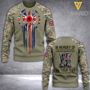 British army veterans-in memory TSHIRT/Hoodiel/Sweater 3D PRINTED
