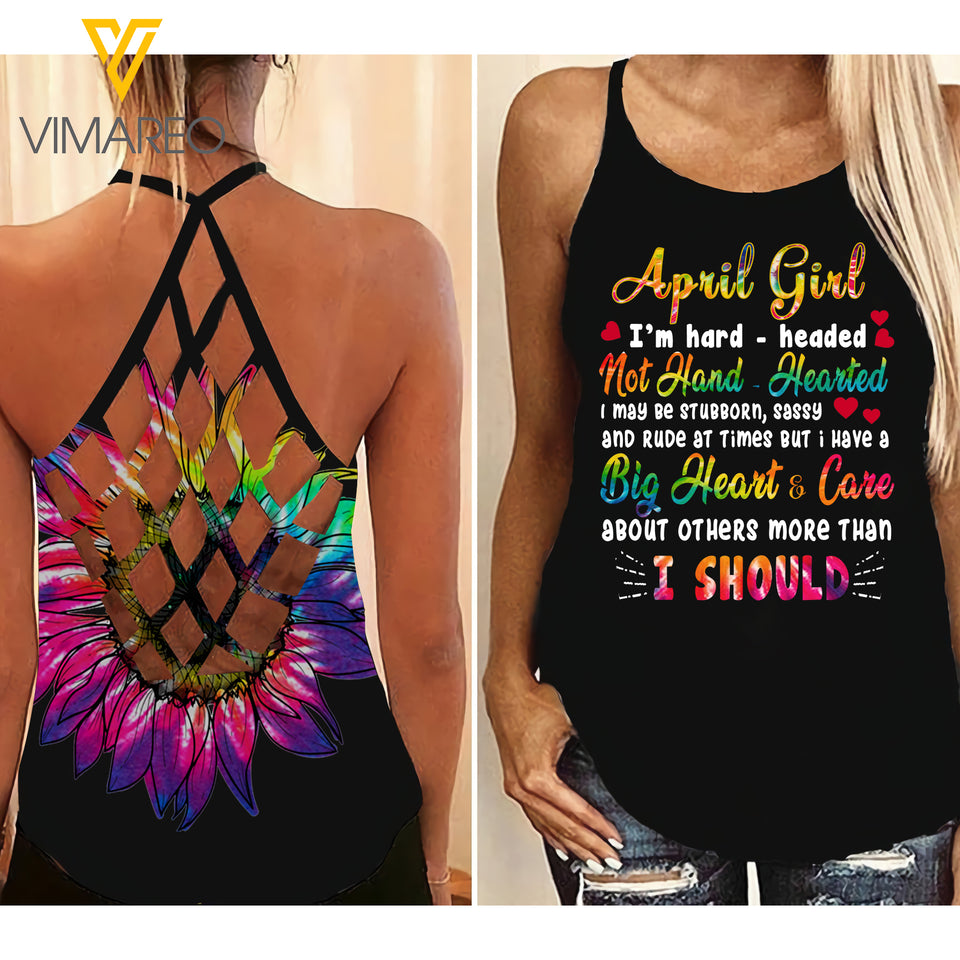 April girl-Criss-Cross Open Back Camisole Tank Top SHO