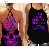 My Veteran just love me Criss-Cross Open Back Camisole Tank Top