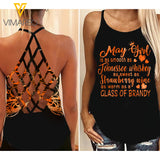 As May Girl Criss-Cross Open Back Camisole Tank Top Legging TVMR