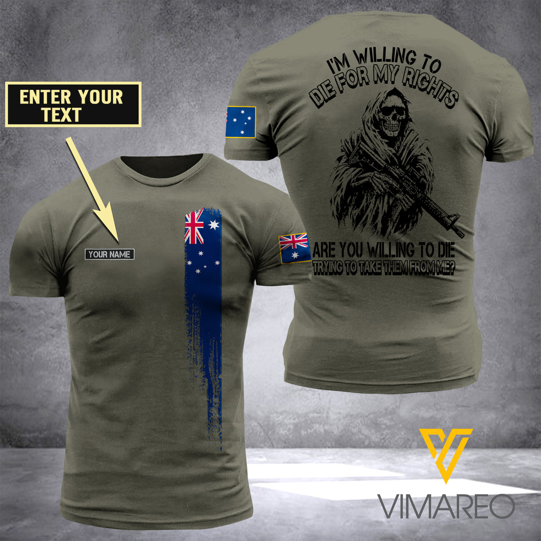 Customized Australian Soldier 3D Printed Shirt ZA064