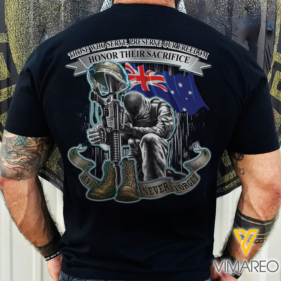 AUSTRALIA VETERAN T SHIRT 3D PRINTED 1205A