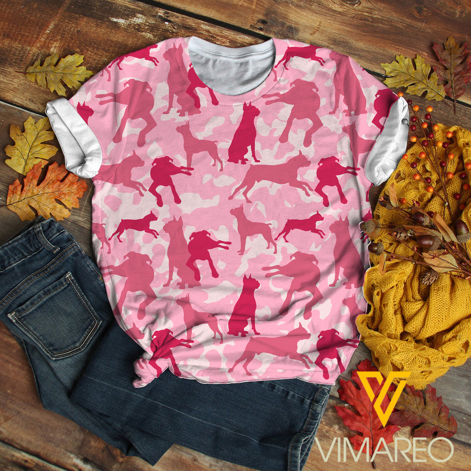 Boxer pink camo T-shirt 3d VM1003