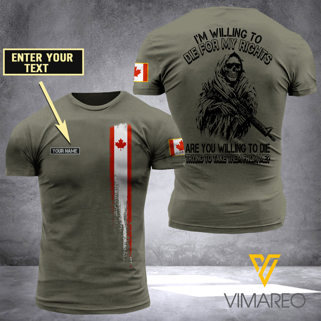 Customized Canadian Soldier 3D Printed Shirt ZA064