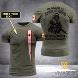 Customized Canadian Soldier 3D Printed Shirt ZA064