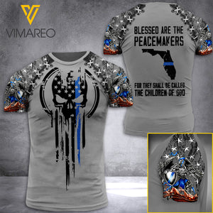 FLORIDA THIN BLUE LINE TSHIRT 3D PRINTED JUL-MA28