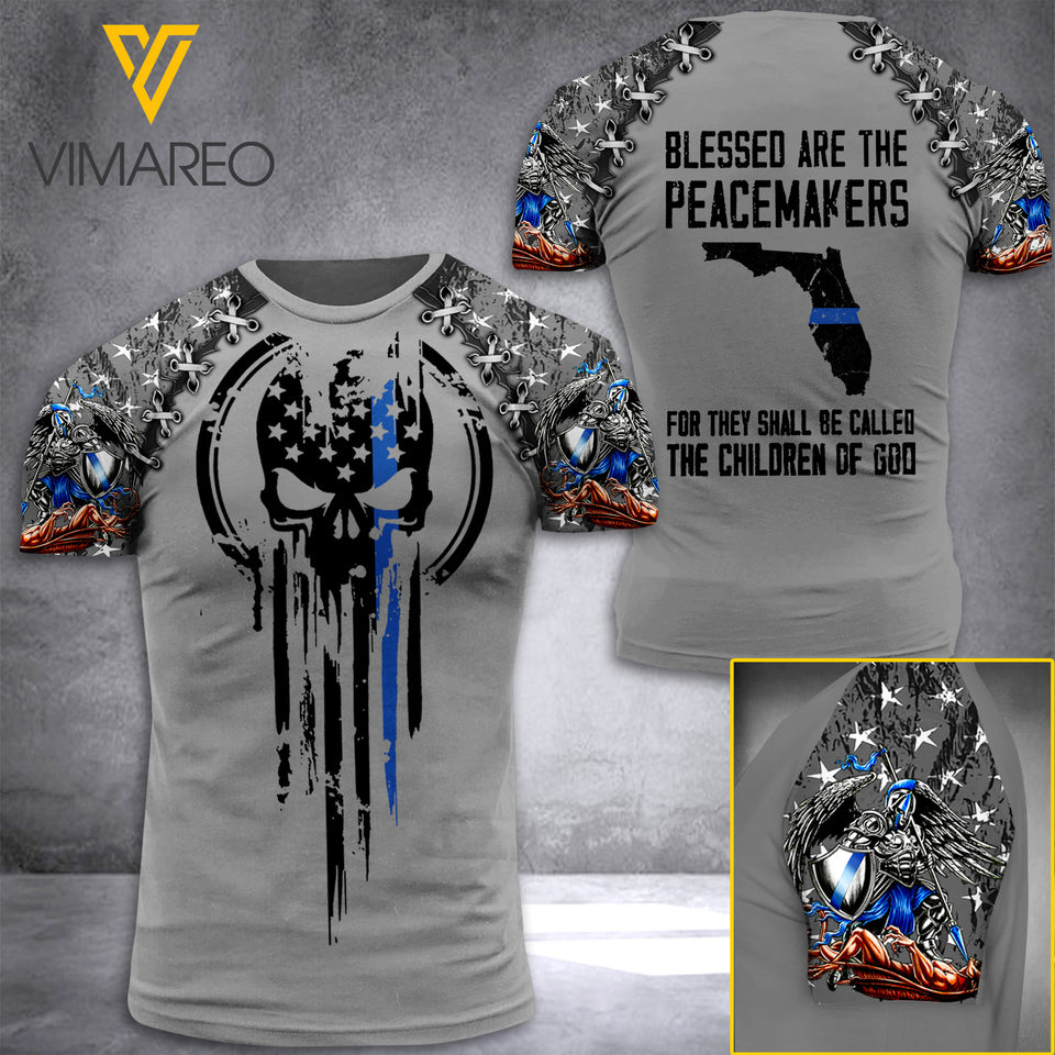 FLORIDA THIN BLUE LINE TSHIRT 3D PRINTED JUL-MA28