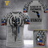 FLORIDA THIN BLUE LINE TSHIRT 3D PRINTED JUL-MA28