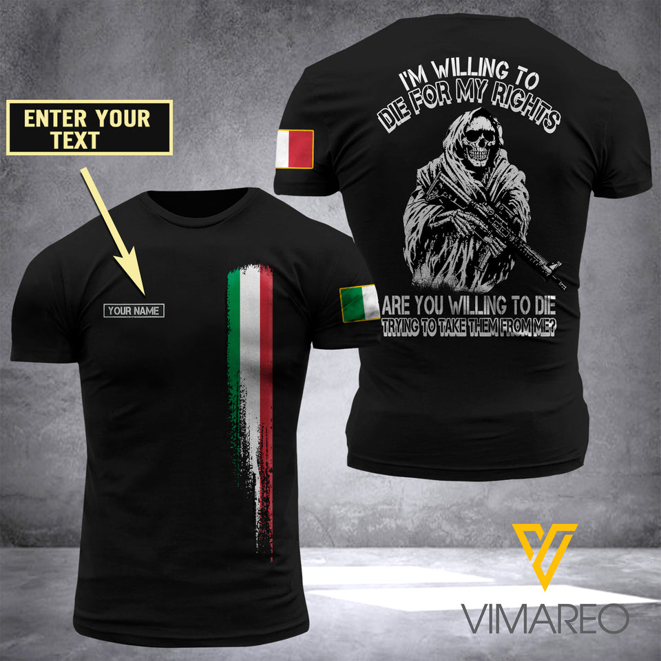 Customized Italian Soldier 3D Printed Shirt ZA064
