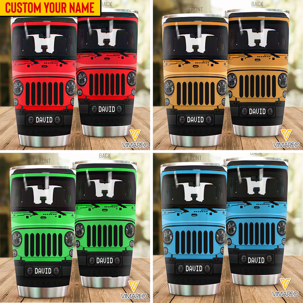 PERSONALIZED JEEP TUMBLER 4 COLORS NEY24SEA