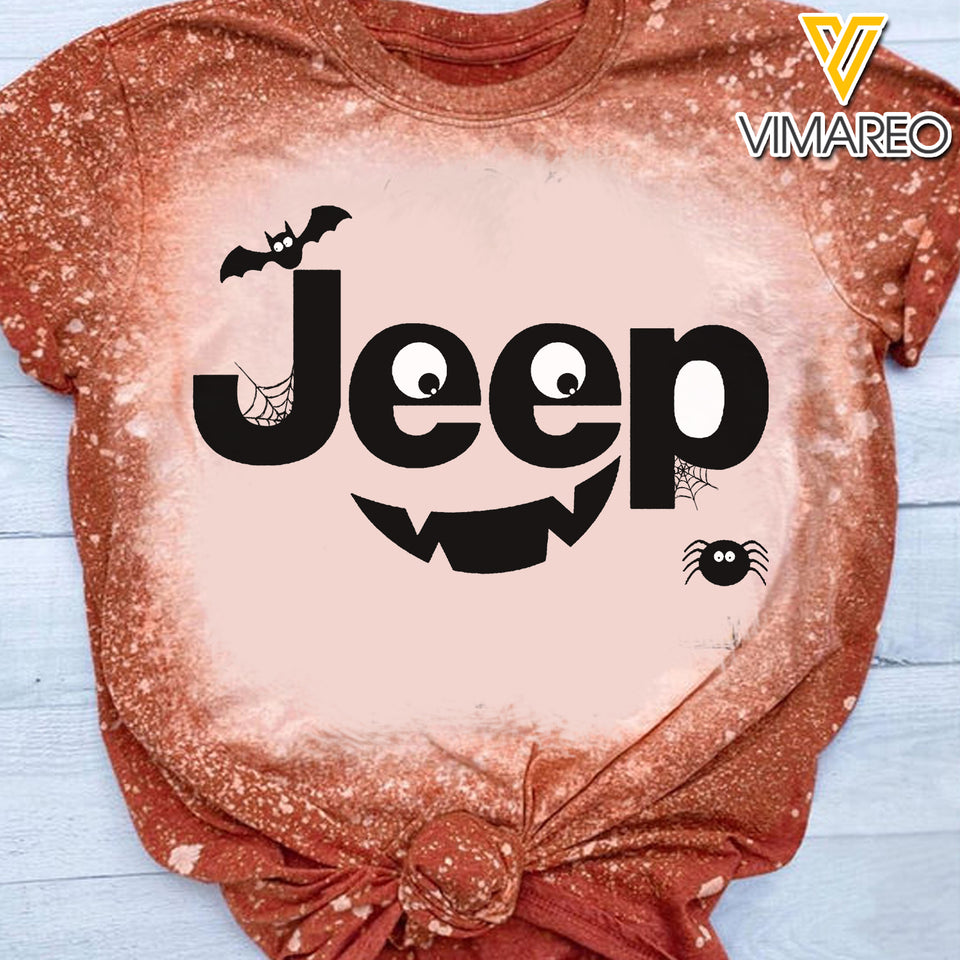 Jeep Happy Halloween Bleached TShirt