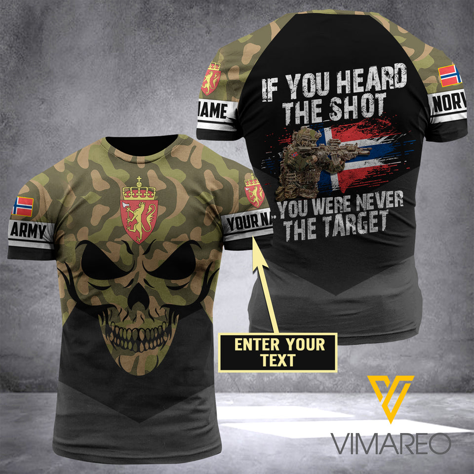 PHN PERSONALIZED Norwegian ARMY TSHIRT 3D PRINTED APR-MA10