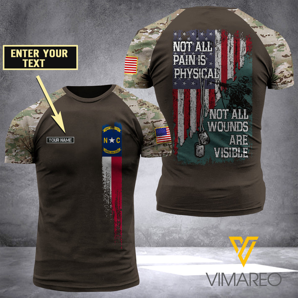 North Carolina Flag Customized 3D PRINTED SHIRT PTR