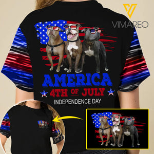 PITBULL DOG T-SHIRT 3D PRINTED