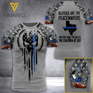TEXAS THIN BLUE LINE TSHIRT 3D PRINTED JUL-MA28