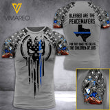 TEXAS THIN BLUE LINE TSHIRT 3D PRINTED JUL-MA28