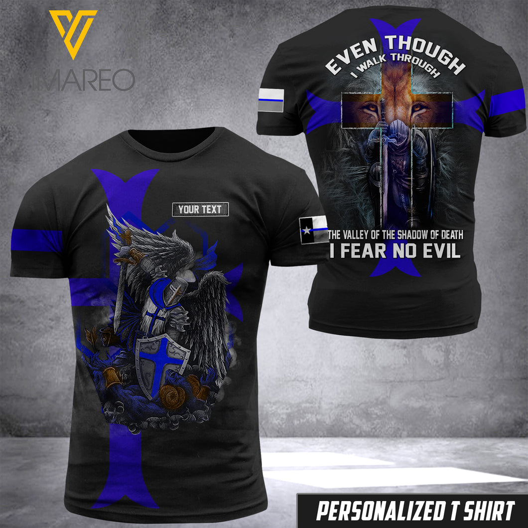 TEXAS BLUE LINE CUSTOMIZE T SHIRT 3D PRINTED TMT PEA